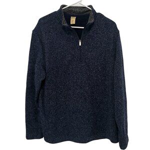 Men's Groove and Hollow Navy Heather Quarter Zip-Up Sweater.  Size XL